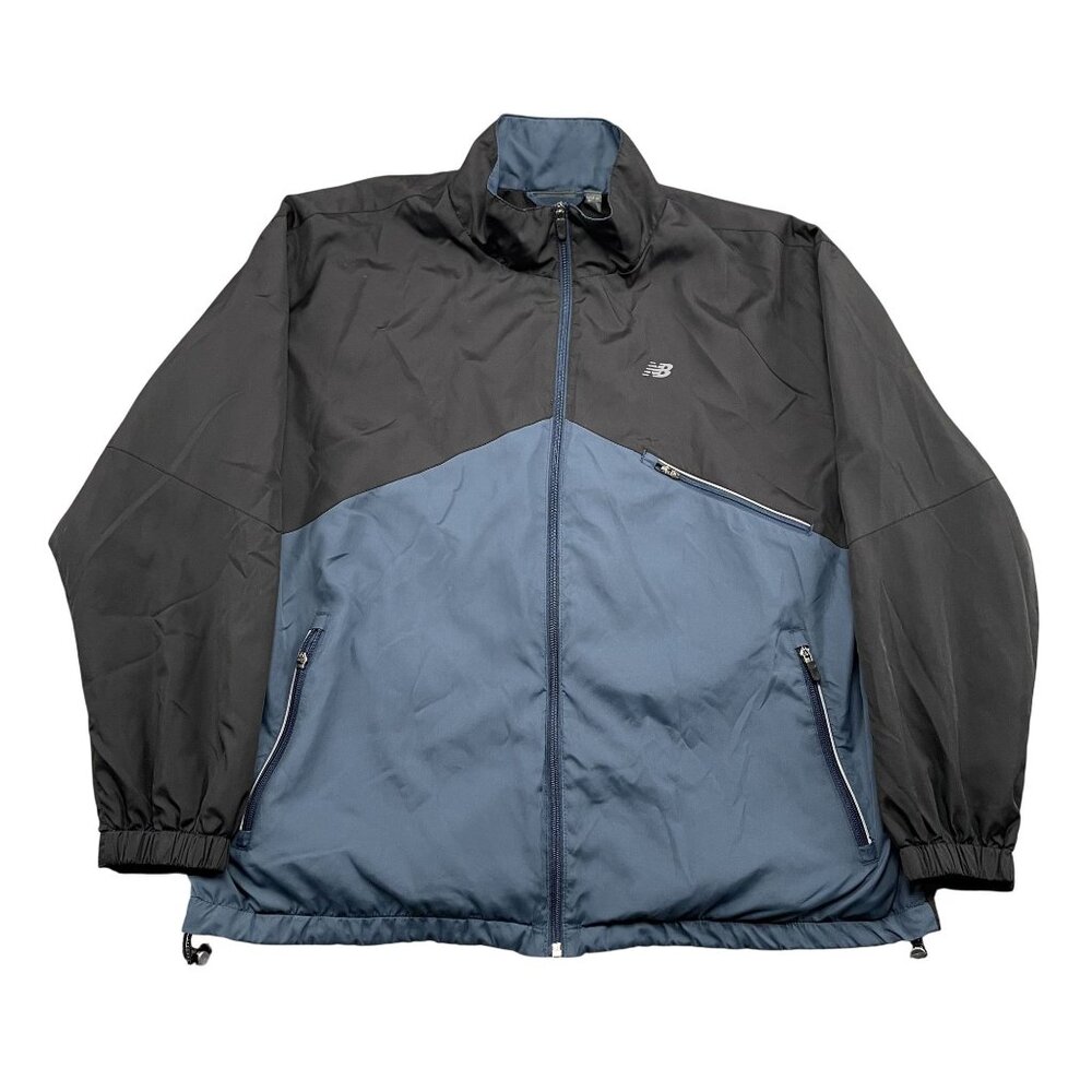 New Balance Jacket Mens XL Blue Black‎ Full Zip Light Jacket w/ Pockets